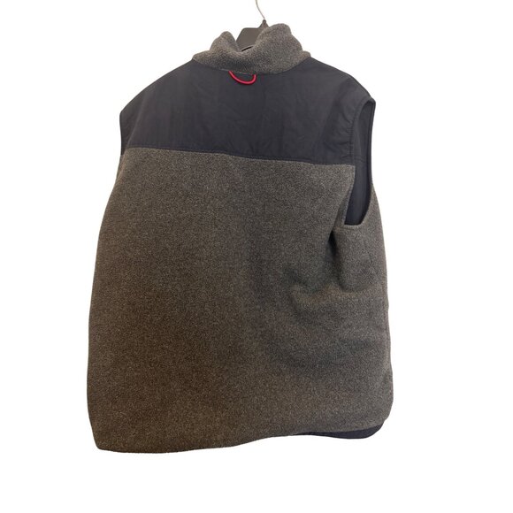 Vintage Abercrombie Mens Fleece Vest L Gray Black Nylon Polyester Made In Korea - Picture 7 of 8
